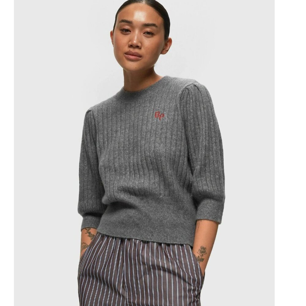 BAUM UND PFERDGARTEN gray Chelle ribbed sweater